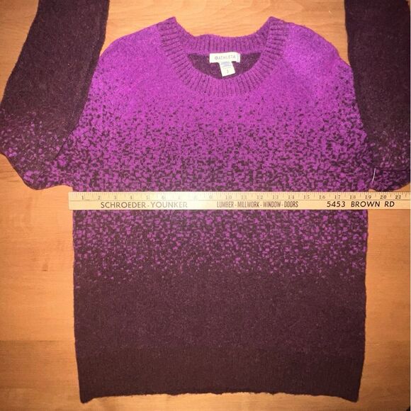 NEW Athleta Jacquard Merino Wool Stretch Ombre Sweater Women's size S Pink/Brown - Picture 4 of 8